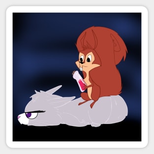 Yzma the cat and Squirrel Sticker